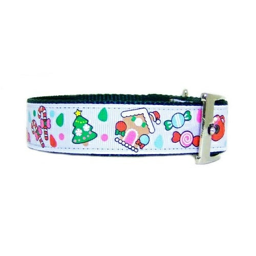 Candy Christmas Dog Collar - For medium to large dogs - dog-collar-fancy