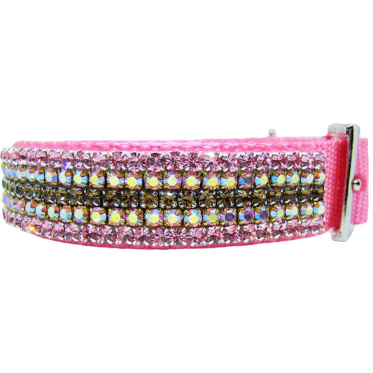 Chocolate candies 1 inch wide crystal dog collar