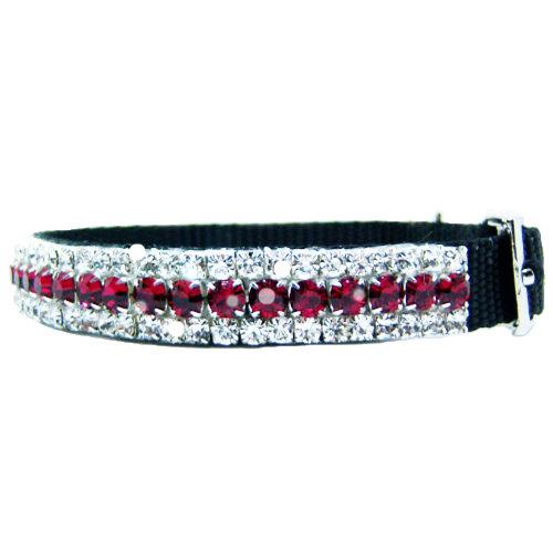 Ruby Queen crystal pet collar side view