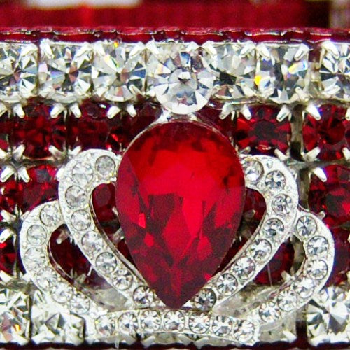 Royal Crown Ruby Crystal Dog Collar