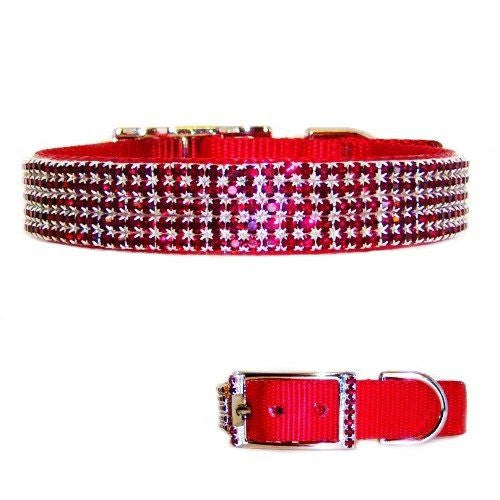 Ruby Treasures Large Crystal Dog Collar - For medium to large dogs - dog-collar-fancy