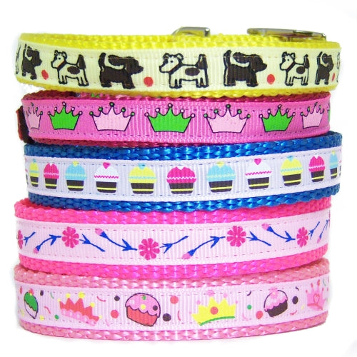 Printed nylon dog collars decorative pet collars.