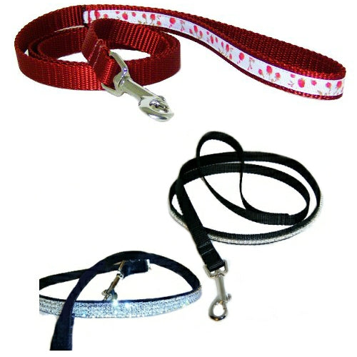Pet leashes including bling bling pet leashes and decorative styles.