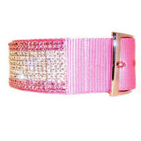 Princess Diamonds 2 Inch Wide Crystal Dog Collar side view