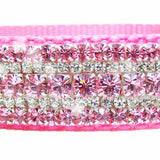 Cotton candy crystal dog collar close up crystals