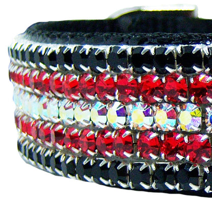 Midnight Flash crystal dog collar close up