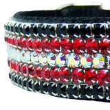 Midnight Flash crystal dog collar close up