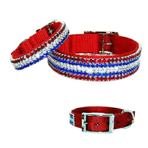 Star Spangled Crystal Pet Collar - For dogs and cats - dog-collar-fancy