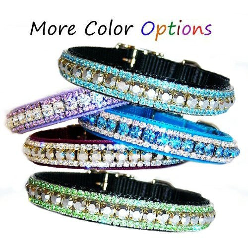 Pet Adjustable Collar Personalized Cute Dazzling Sparkling Soft Collar Leather Dog Cat Rhinestone Collar Diamond Pet Dog Puppy Collars Small Cat Dogs