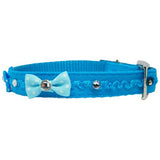 Ruffles and Bling Pet Collar in Teal side view