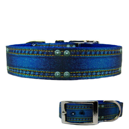 Blue Jean Baby Dog Collar - For medium to large dogs - dog-collar-fancy