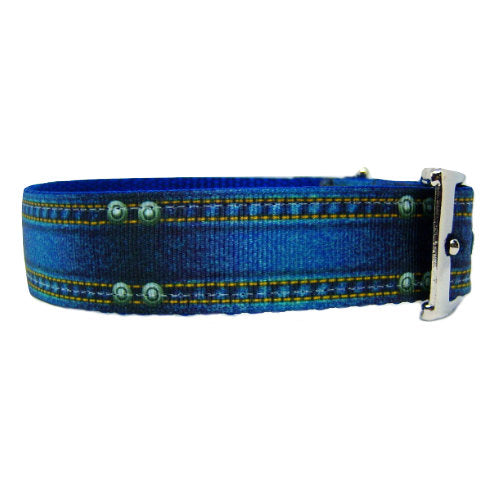 Blue Jean Baby Dog Collar - For medium to large dogs - dog-collar-fancy