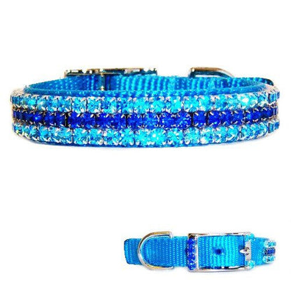Blue Skies Crystal Jeweled Pet Collar - For dogs and cats - dog-collar-fancy
