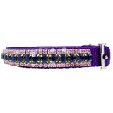 Pink and purple crystal pet collar side