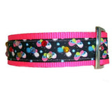 Sparkling Butterflies Large Nylon Dog Collar - For medium to large dogs - dog-collar-fancy