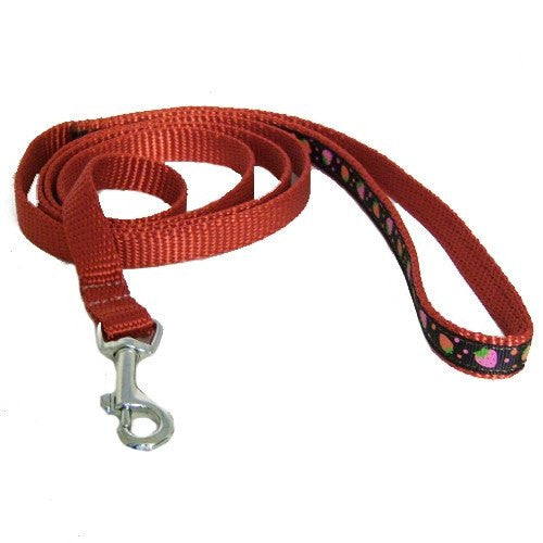 Chocolate Strawberries Pet Leash - 5/8 inch wide leash - dog-collar-fancy