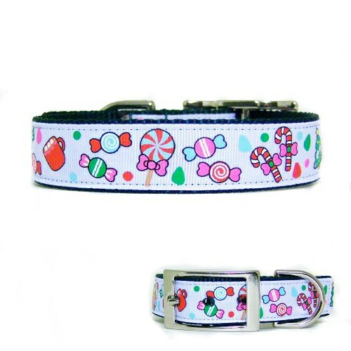 Candy Christmas Dog Collar - For medium to large dogs - dog-collar-fancy