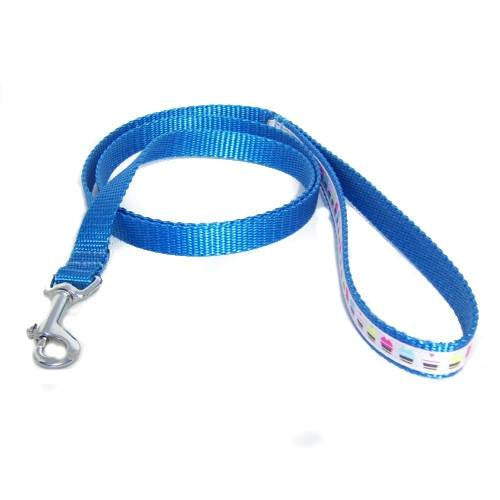 Colorful Cupcakes Pet Leash - 5/8 inch wide leash - dog-collar-fancy