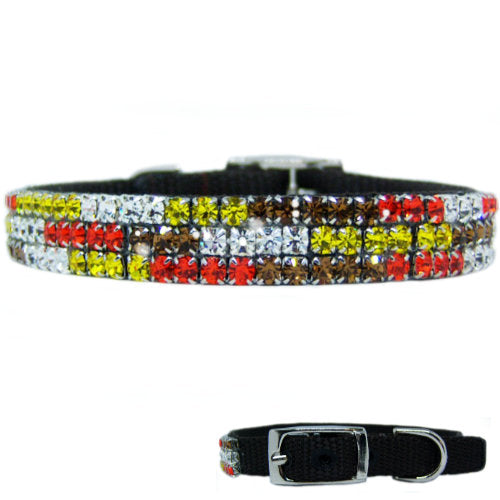 Colors of Autumn Crystal Pet Collar - For dogs and cats - dog-collar-fancy