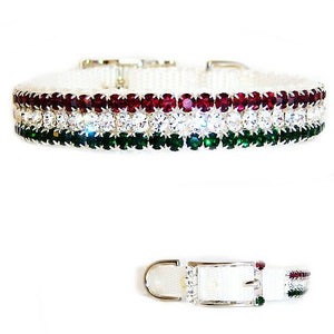 Colors of Christmas Jeweled Pet Collar - For dogs and cats - dog-collar-fancy