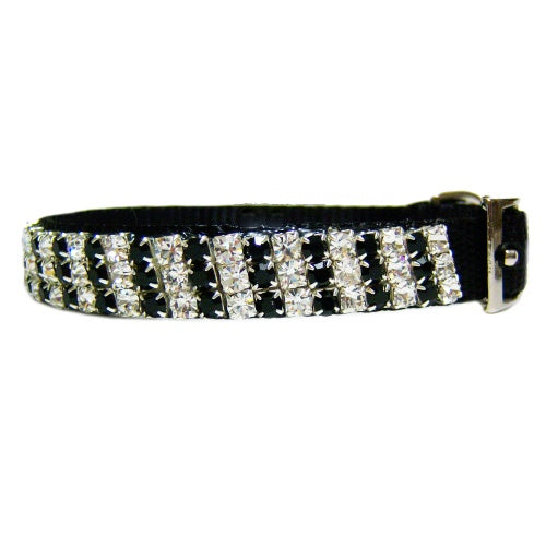 Fancy Stripes Crystal Pet Collar - For dogs and cats - dog-collar-fancy