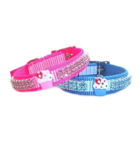 Cupcake Cutie Crystal Jeweled Dog Collar - For dogs and cats - dog-collar-fancy