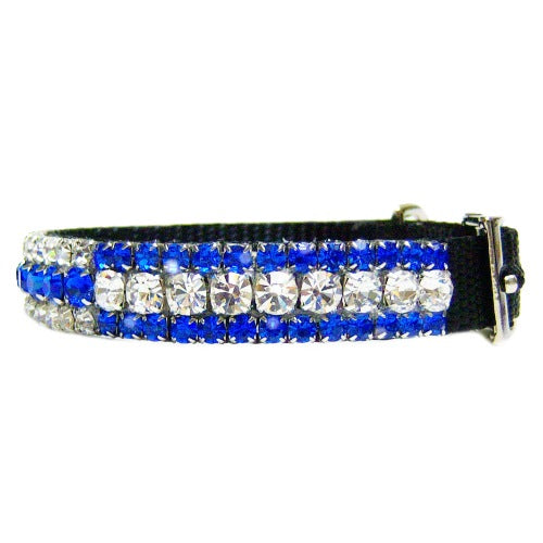 Flashy Sapphires Jeweled Pet Collar - For dogs and cats - dog-collar-fancy