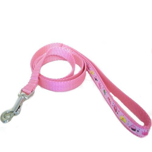 Girly Things Decorated Pet Leash - 5/8 inch wide leash - dog-collar-fancy