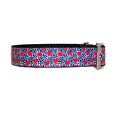 Animal Print with Red Hearts Pet Collar - For dogs and cats - dog-collar-fancy
