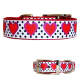 Hearts and Dots Printed Pet Collar for dogs and cats