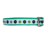 Lime Green Floral Pet Collar - For dogs and cats - dog-collar-fancy
