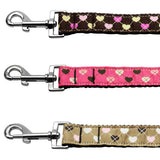 Argyle hearts printed pet leash