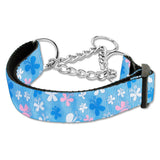 Blue butterflies martingale dog collar
