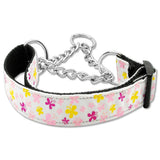 White butterflies martingale dog collar