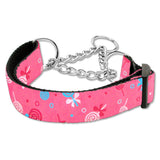 Pink martingale collar lollipops print