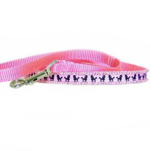 Pink Crystal Poodle Leash - crystal leashes - dog-collar-fancy