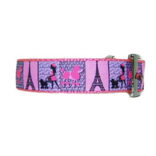 Pink Poodle Paris Dog Collar - For medium to large dogs - dog-collar-fancy