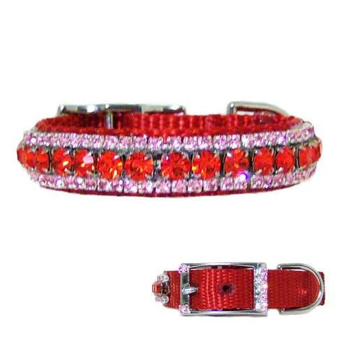 Pink Strawberries Crystal Pet Collar - For dogs and cats - dog-collar-fancy