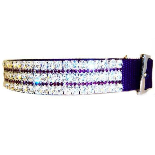 Purplicious Large Crystal Dog Collar - For medium to large dogs - dog-collar-fancy