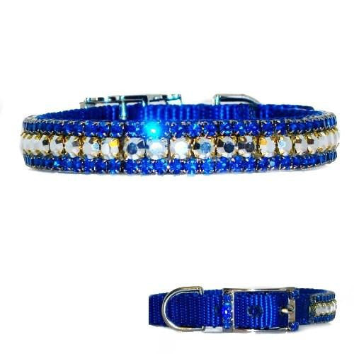 The Royal Blues Crystal Pet Collar - For dogs and cats - dog-collar-fancy