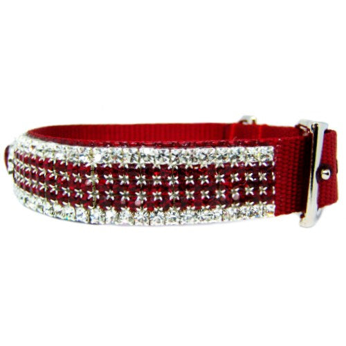 Royal Crown Ruby Crystal Dog Collar - For medium to large dogs - dog-collar-fancy