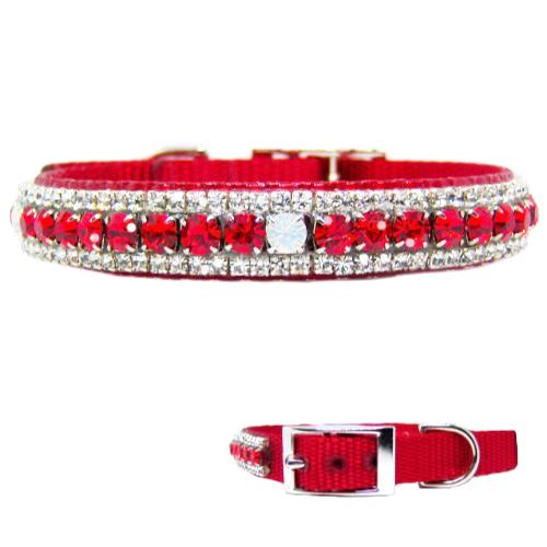 Rubies and Opal Jeweled Pet Collar - For dogs and cats - dog-collar-fancy