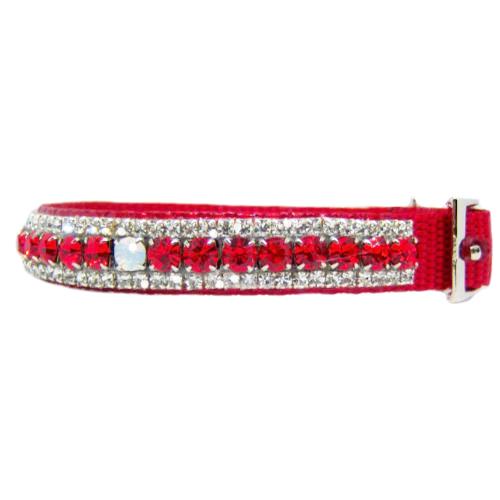 Rubies and Opal Jeweled Pet Collar - For dogs and cats - dog-collar-fancy
