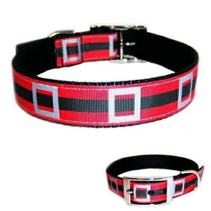 Santa Belt Christmas Dog Collar - For medium to large dogs - dog-collar-fancy