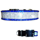 1 1/2 wide Bling Sapphire Dog Collar - For medium to large dogs