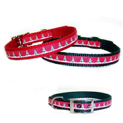 Christmas Tree Print Pet Collar - For dogs and cats - dog-collar-fancy
