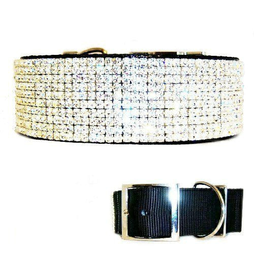 Sparkle Diamonds 2 Inch Wide Crystal Dog Collar - For large dogs - dog-collar-fancy