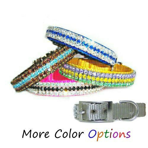 Pet Adjustable Collar Personalized Cute Dazzling Sparkling Soft Collar Leather Dog Cat Rhinestone Collar Diamond Pet Dog Puppy Collars Small Cat Dogs