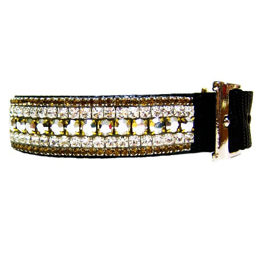 Cinnamon and Sterling Dog Collar - For medium to large dogs - dog-collar-fancy