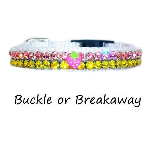 Strawberry Cheesecake Crystal Pet Collar - For small dogs and cats - dog-collar-fancy